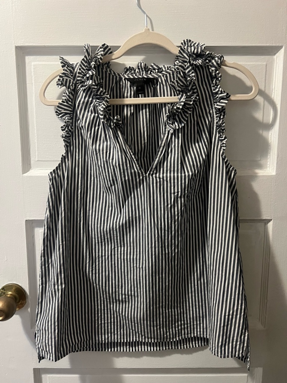 J. Crew Ruffle Collar Sleeveless Top